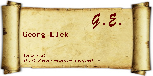 Georg Elek névjegykártya